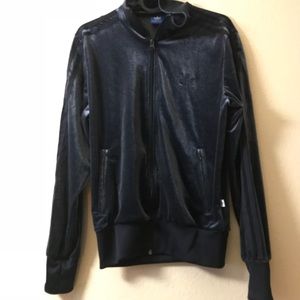 Adidas velvet blue jumpsuit jacket